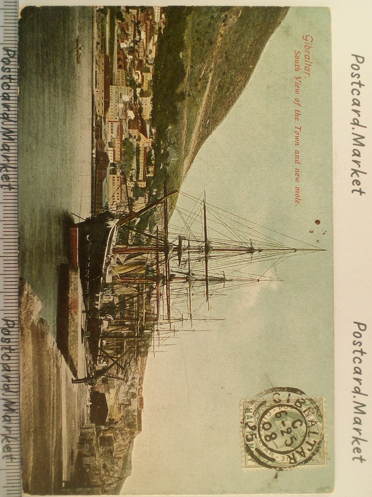 /UK/UK_place_1908_Gibraltar Town South View New Mole Seaport color.jpg